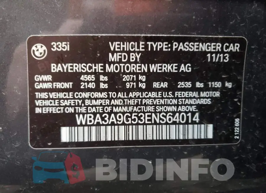 WBA3A9G53ENS64014 Photo# 12