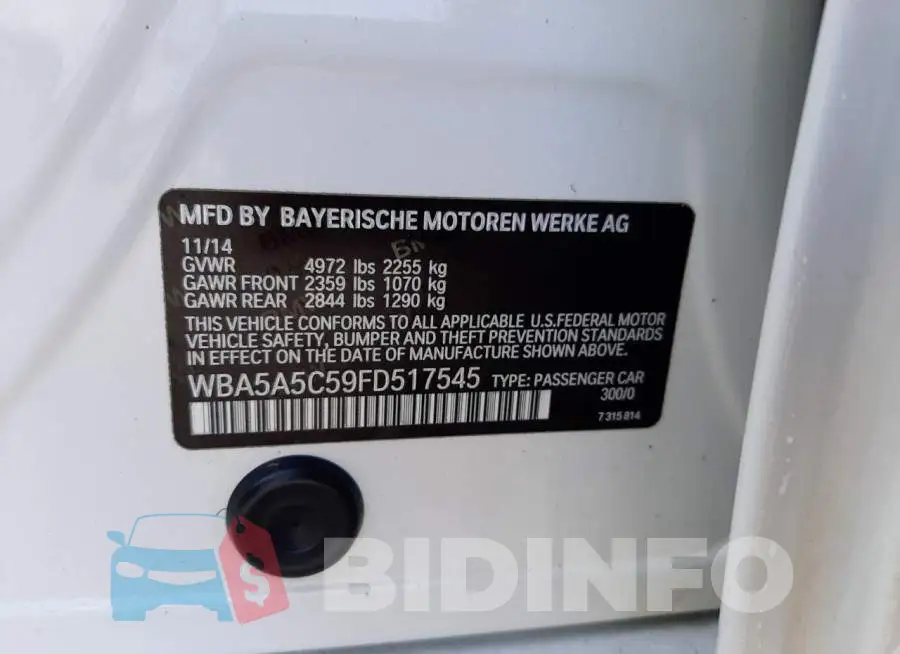 WBA5A5C59FD517545 Photo# 13