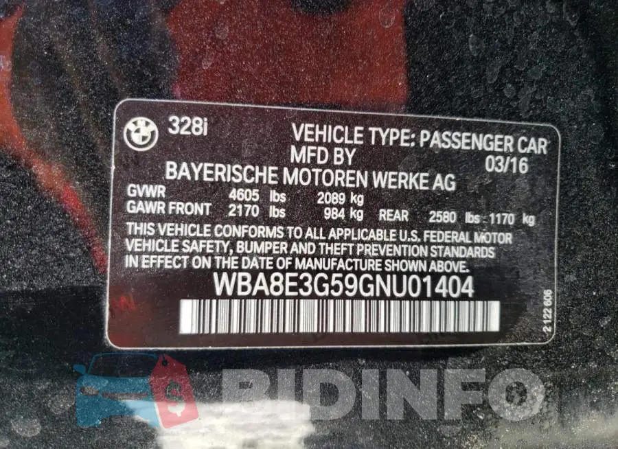 WBA8E3G59GNU01404 Photo# 12