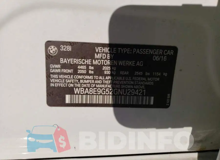 WBA8E9G52GNU29421 Photo# 12
