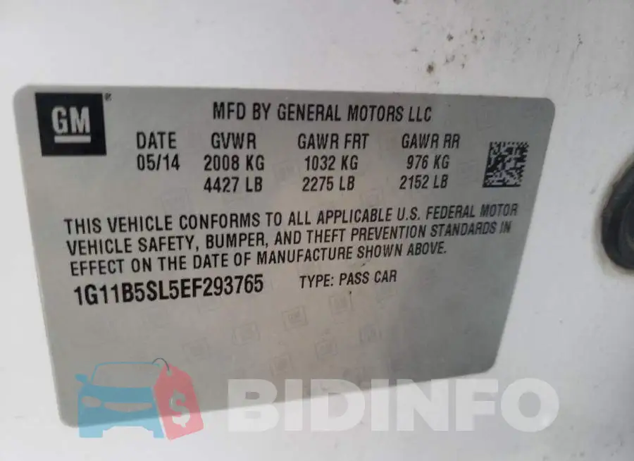 1G11B5SL5EF293765 Photo# 12