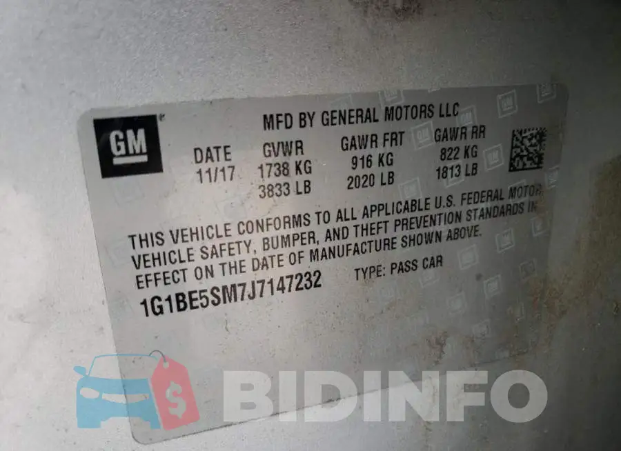 1G1BE5SM7J7147232 Photo# 13