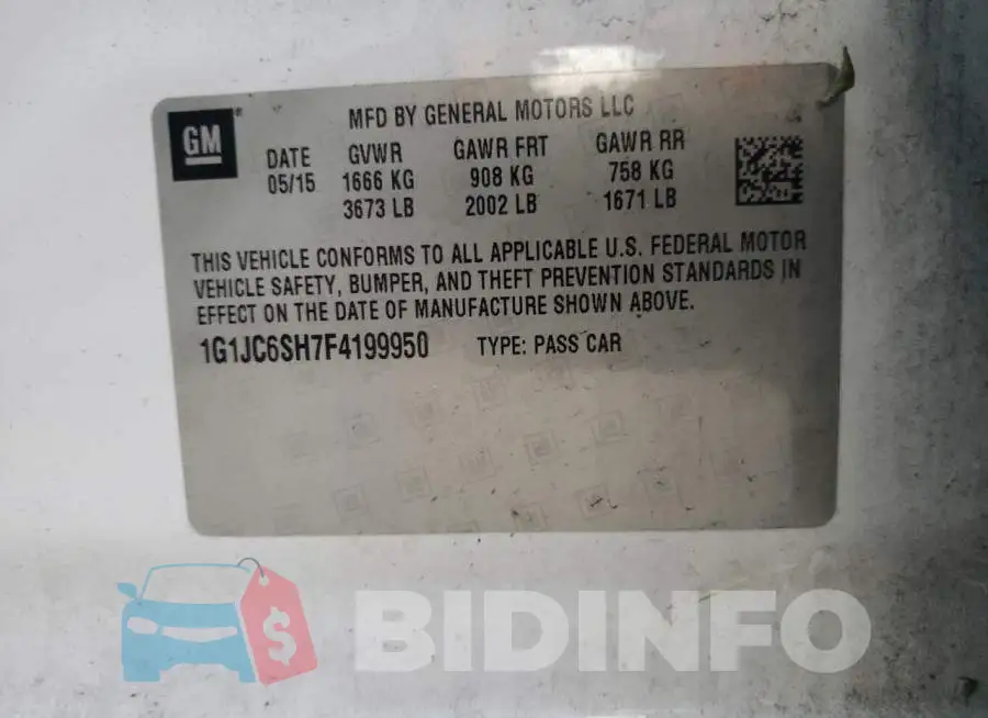 1G1JC6SH7F4199950 Photo# 12