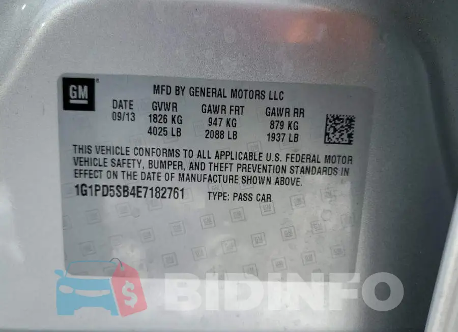 1G1PD5SB4E7182761 Photo# 13