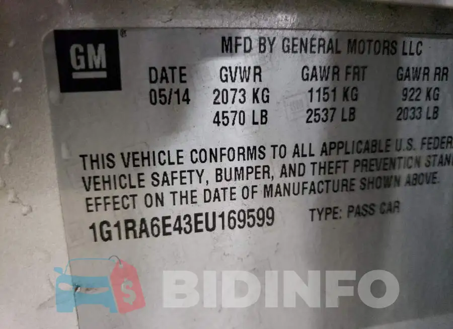 1G1RA6E43EU169599 Photo# 12