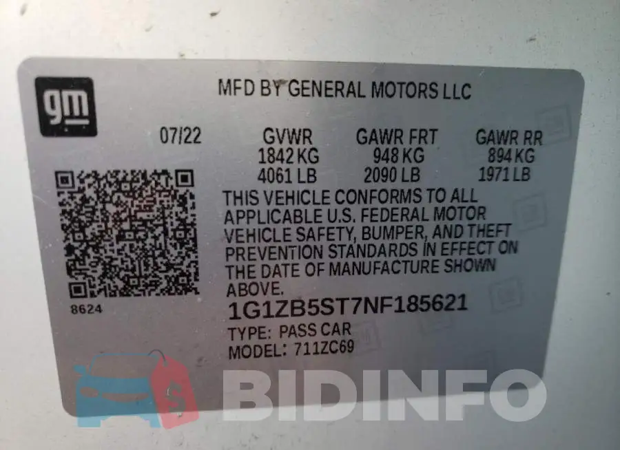 1G1ZB5ST7NF185621 Photo# 12