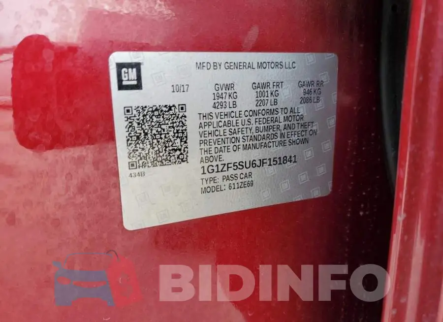 1G1ZF5SU6JF151841 Photo# 13