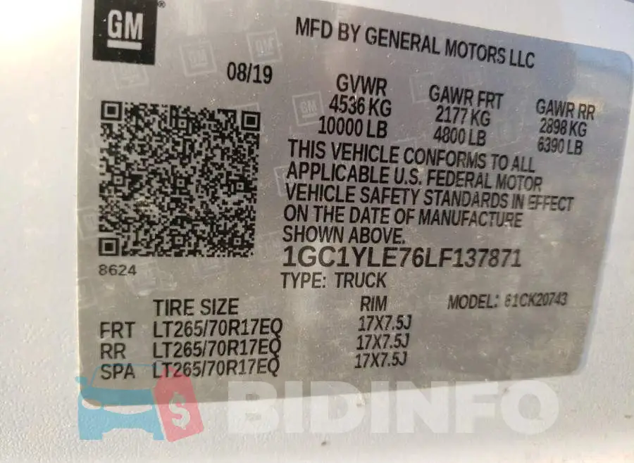 1GC1YLE76LF137871 Photo# 10