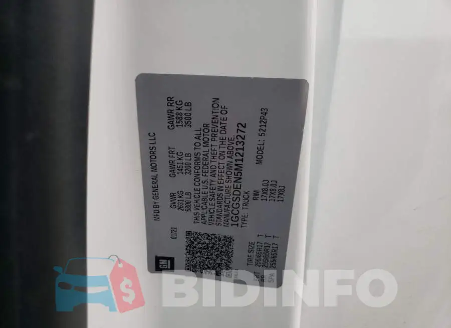 1GCGSDEN5M1213272 Photo# 12