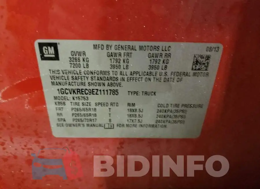 1GCVKREC9EZ111785 Photo# 12