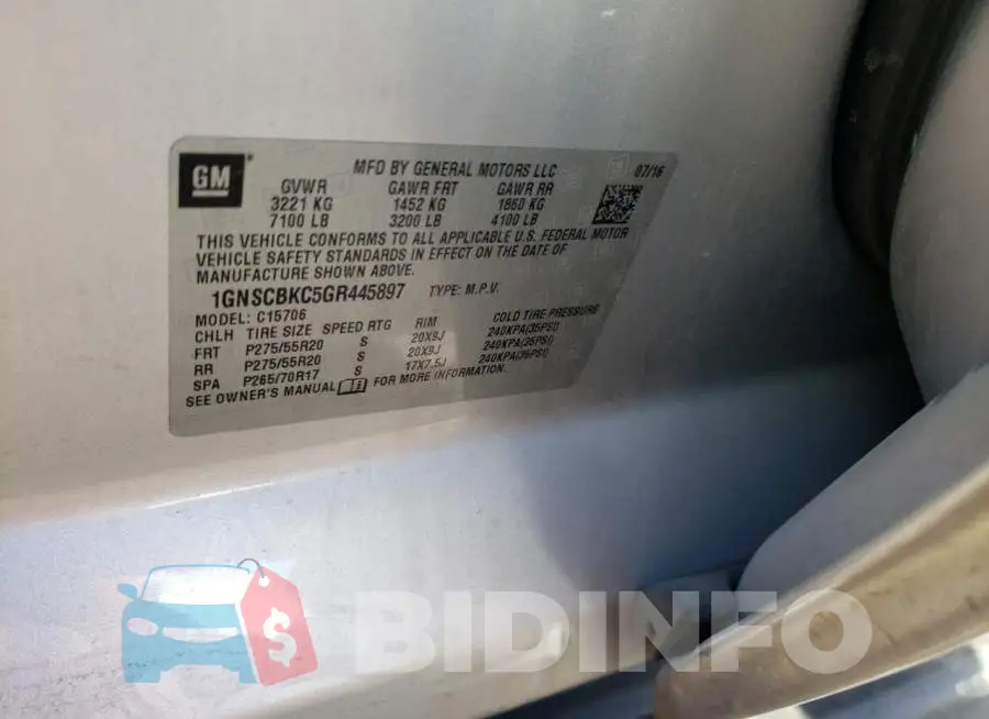 1GNSCBKC5GR445897 Photo# 13