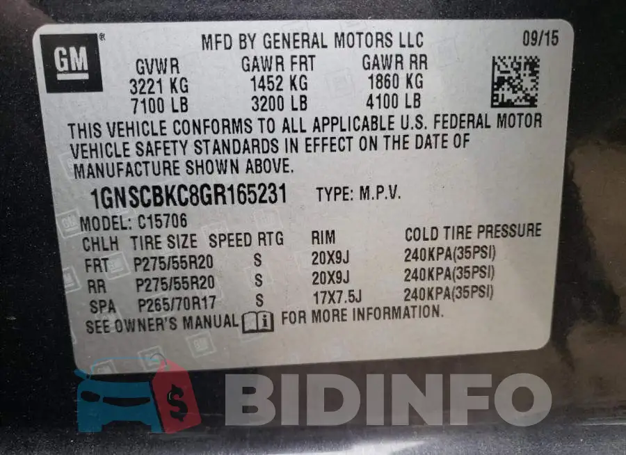 1GNSCBKC8GR165231 Photo# 13
