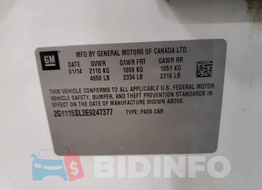 2G1115SL3E9247377 Photo# 10