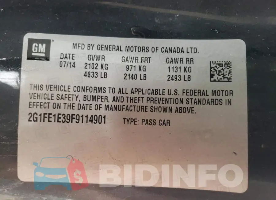 2G1FE1E39F9114901 Photo# 10