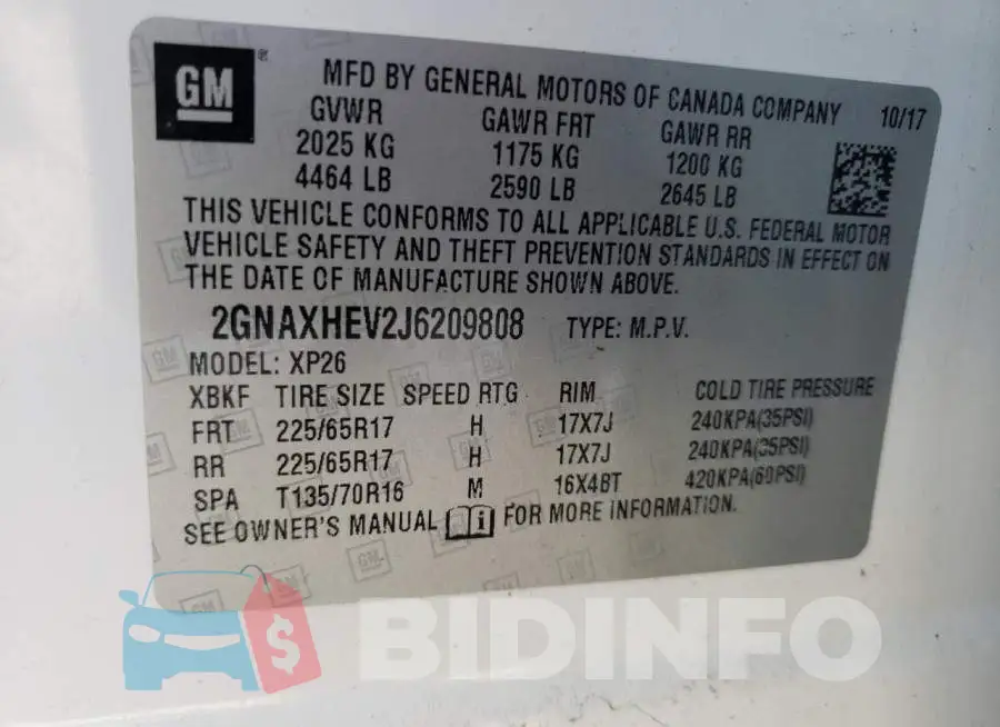 2GNAXHEV2J6209808 Photo# 14