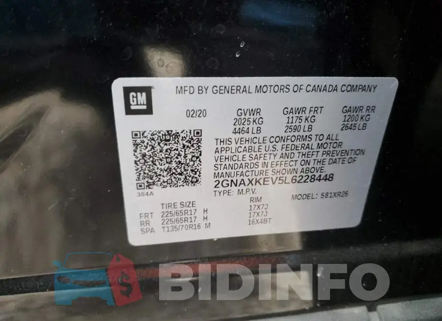 2GNAXKEV5L6228448 Photo# 13