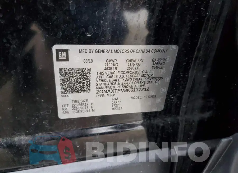 2GNAXTEV8K6137212 Photo# 13
