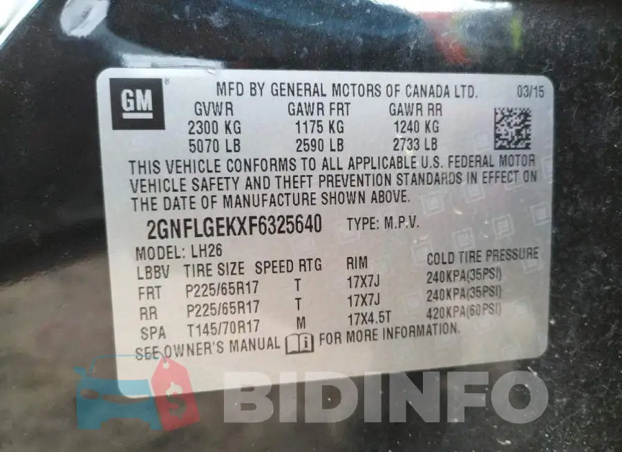 2GNFLGEKXF6325640 Photo# 10