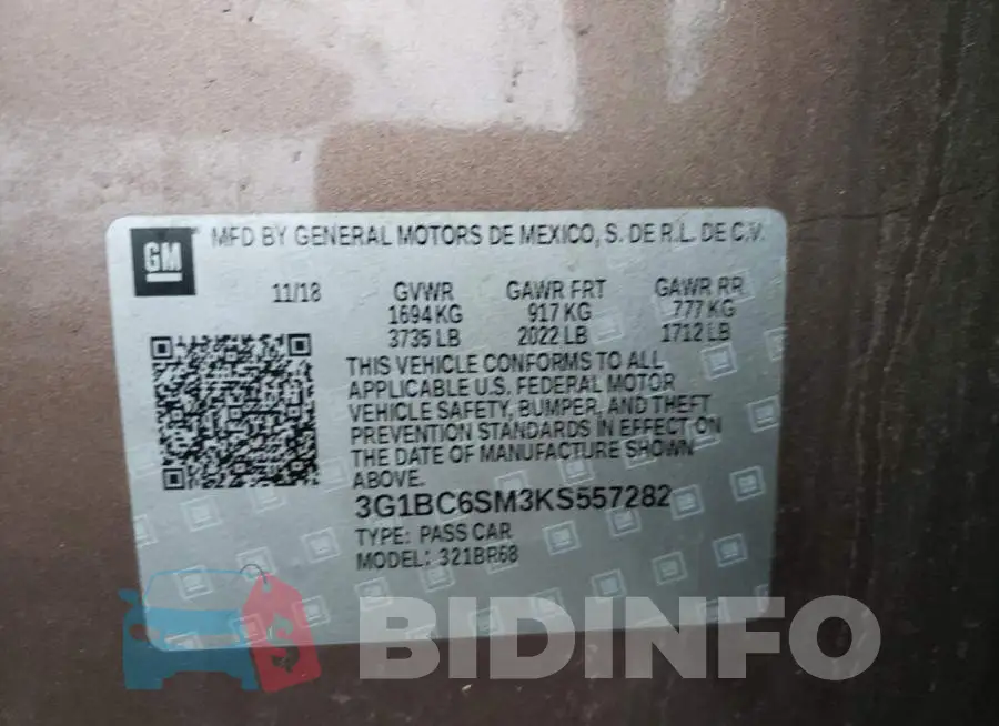 3G1BC6SM3KS557282 Photo# 12