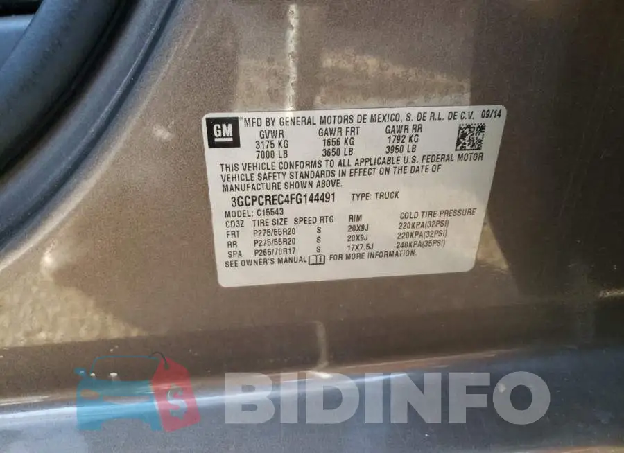 3GCPCREC4FG144491 Photo# 12