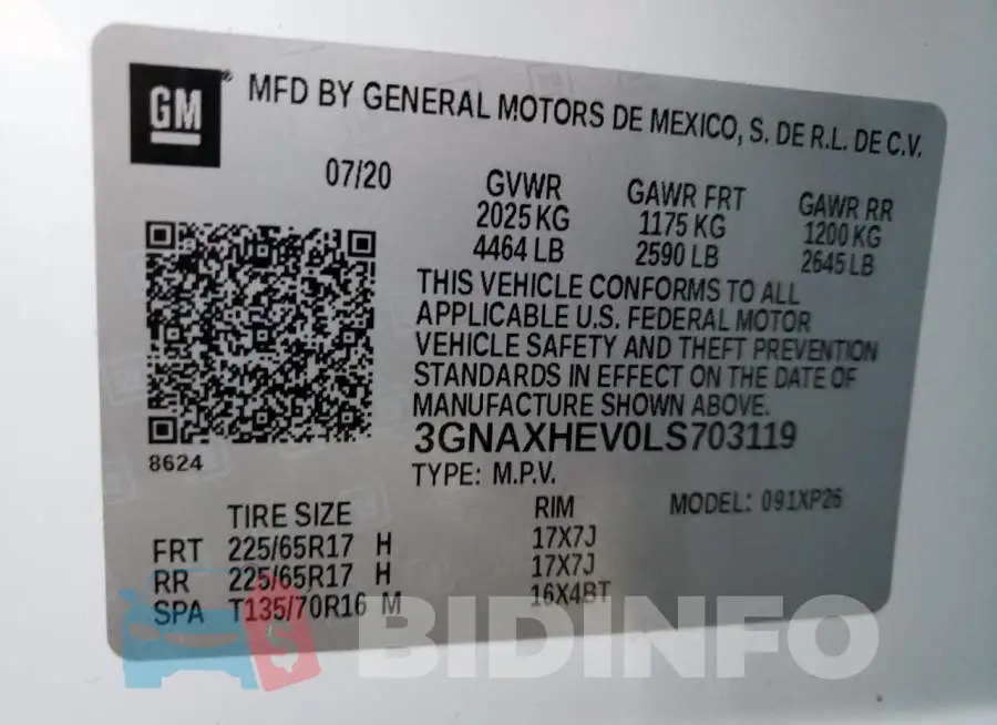 3GNAXHEV0LS703119 Photo# 13