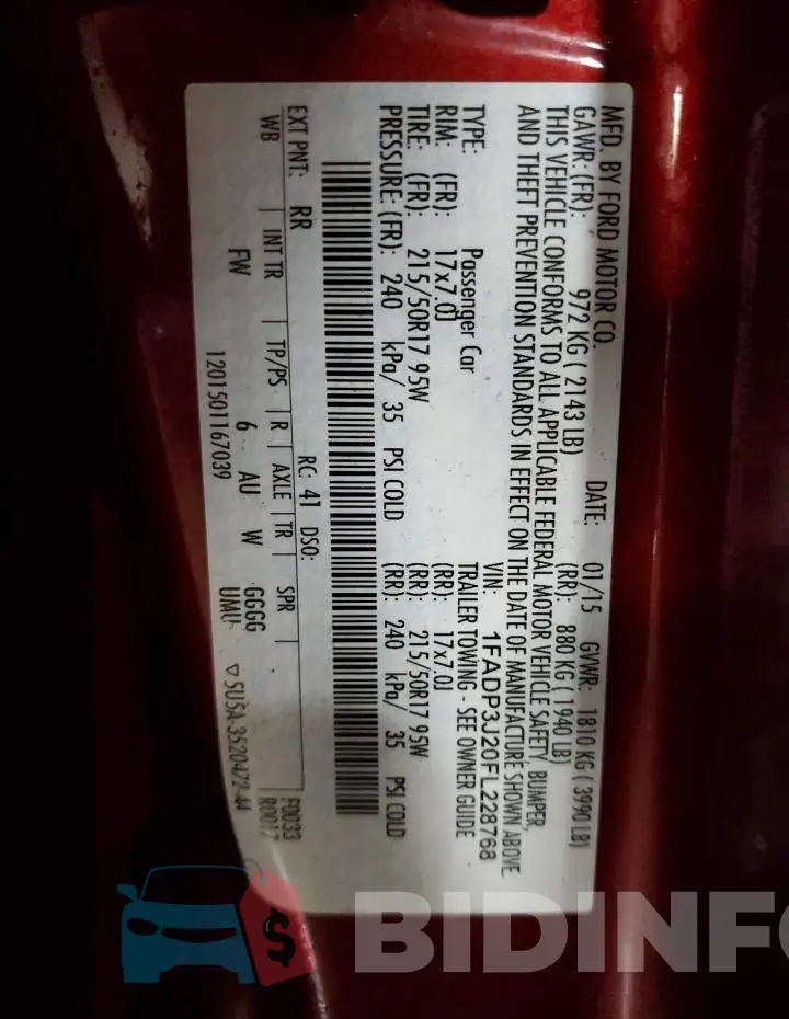 1FADP3J20FL228768 Photo# 12