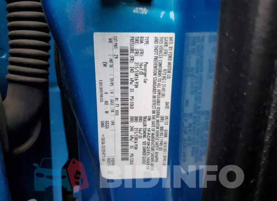 1FADP3K2XEL169516 Photo# 12