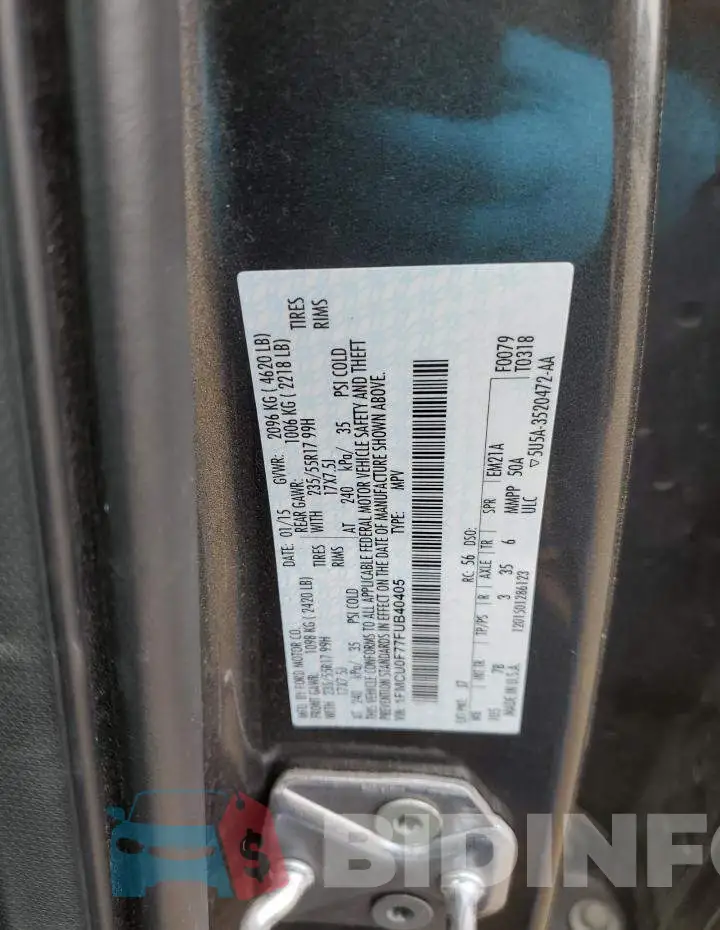 1FMCU0F77FUB40405 Photo# 13