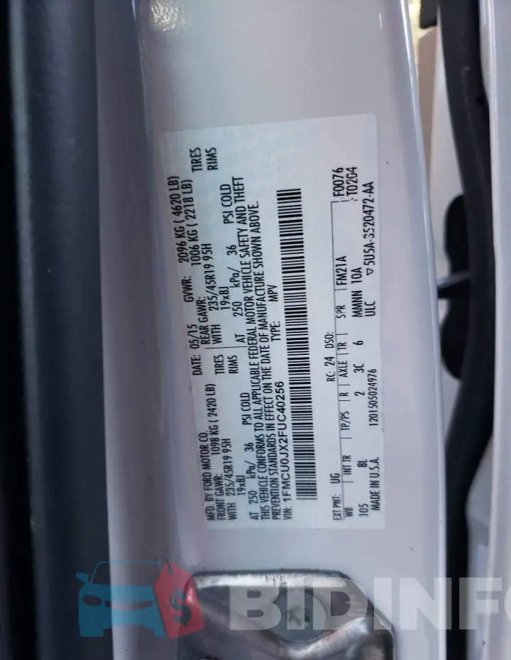 1FMCU0JX2FUC40256 Photo# 12