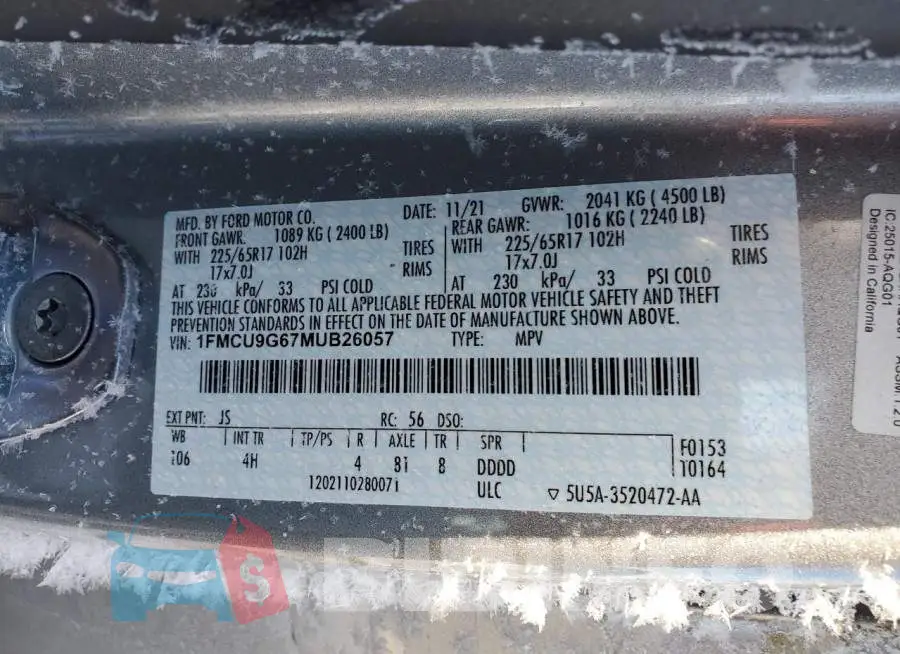 1FMCU9G67MUB26057 Photo# 13