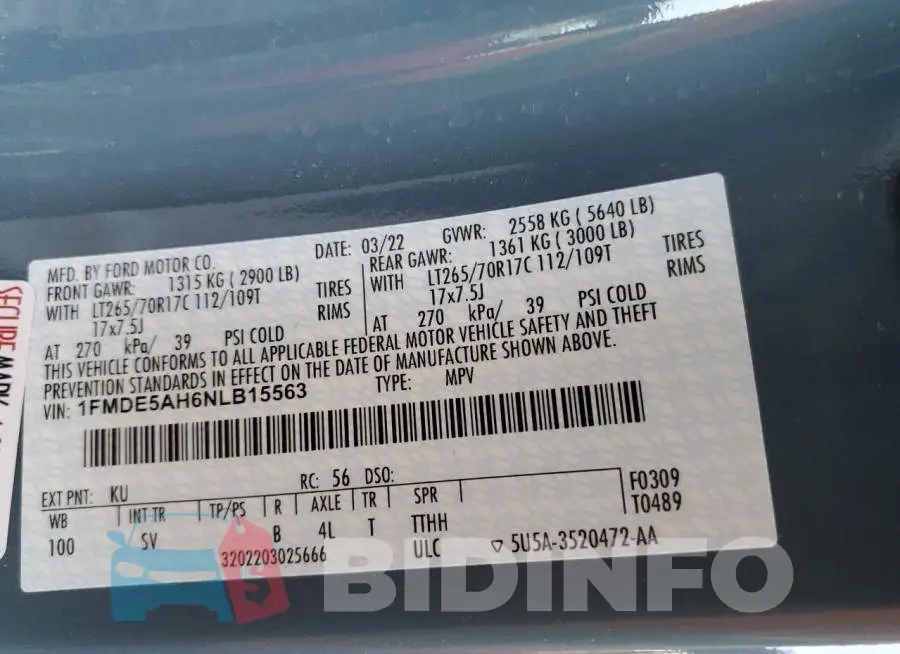 1FMDE5AH6NLB15563 Photo# 14