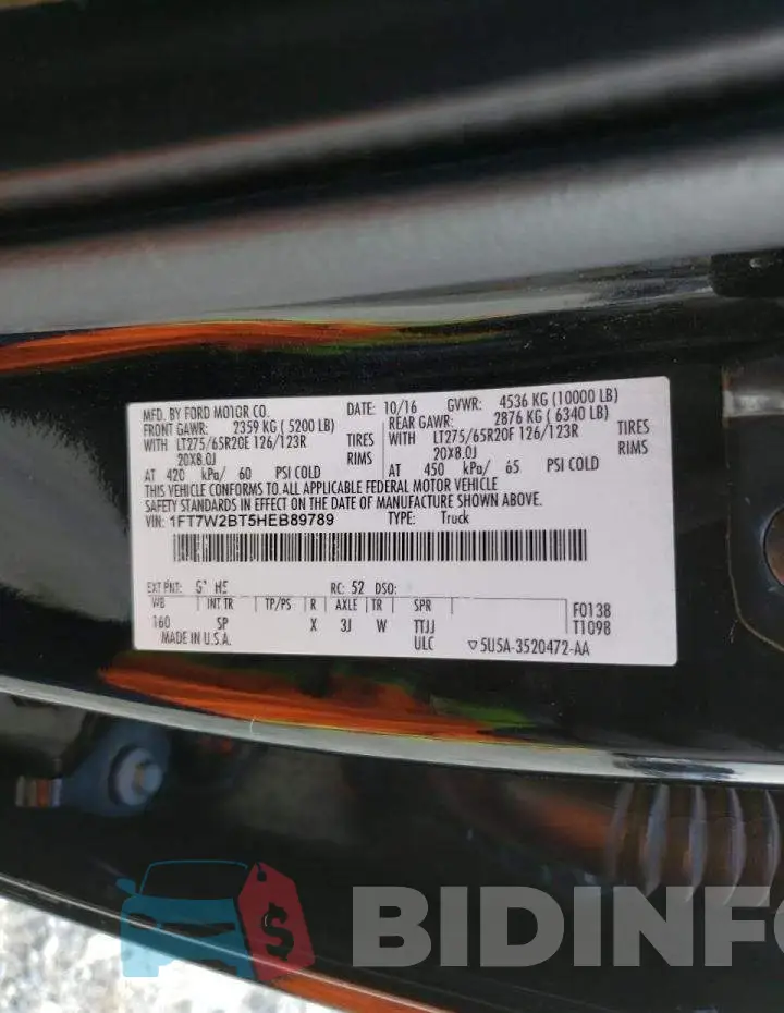 1FT7W2BT5HEB89789 Photo# 12