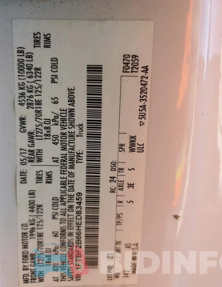 1FTBF2B66HED83459 Photo# 10