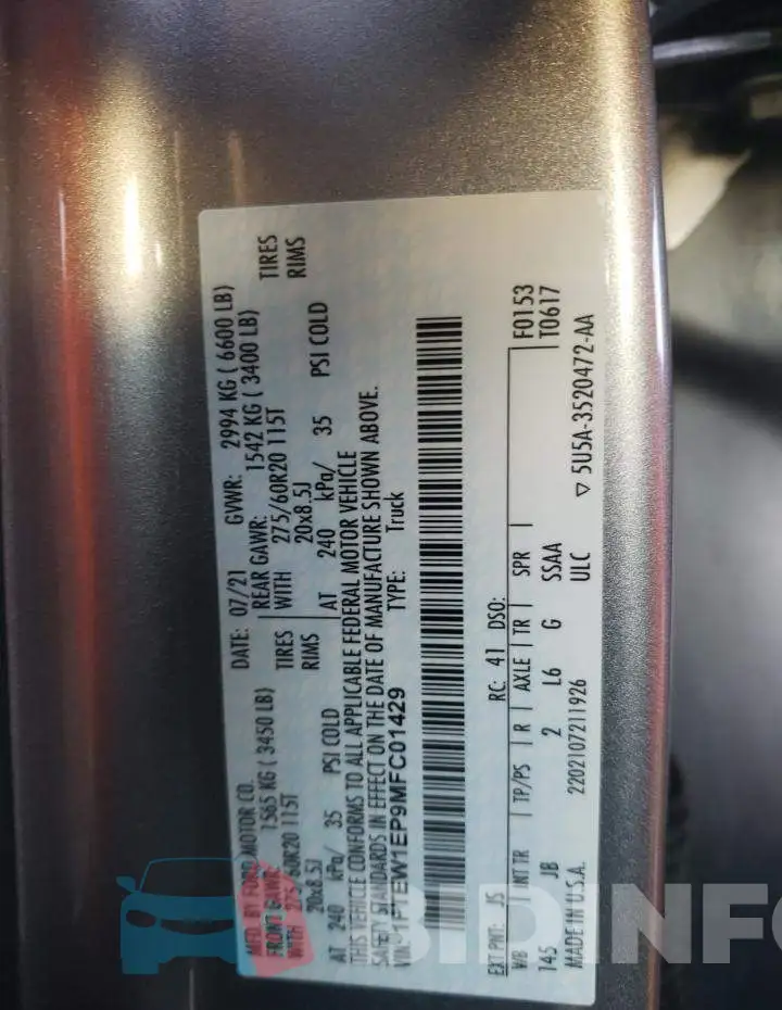1FTEW1EP9MFC01429 Photo# 12