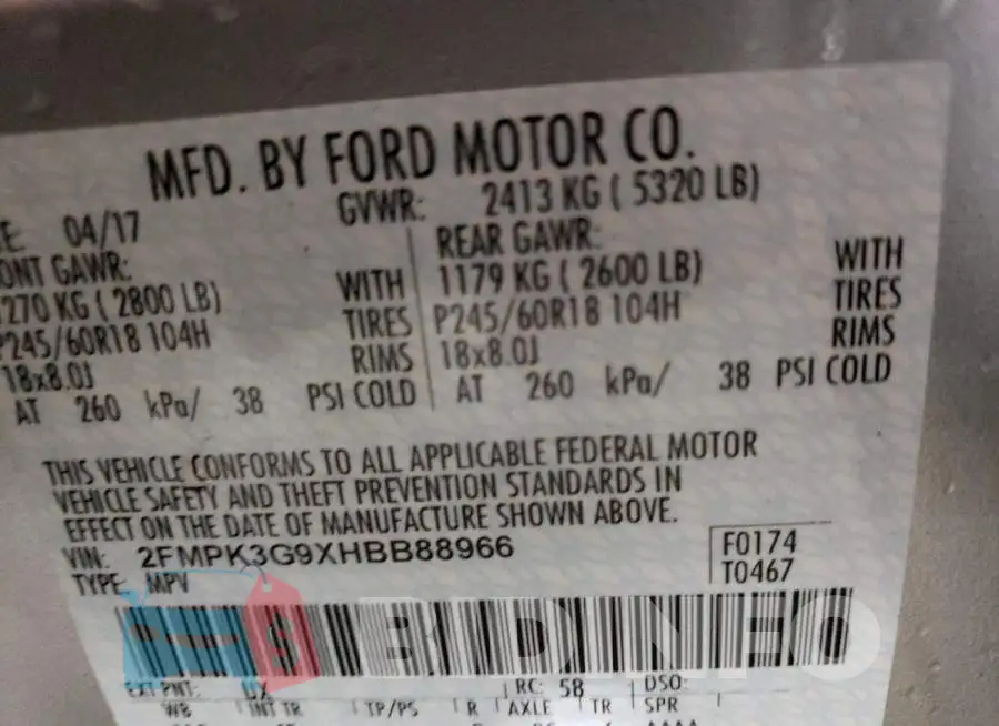 2FMPK3G9XHBB88966 Photo# 14