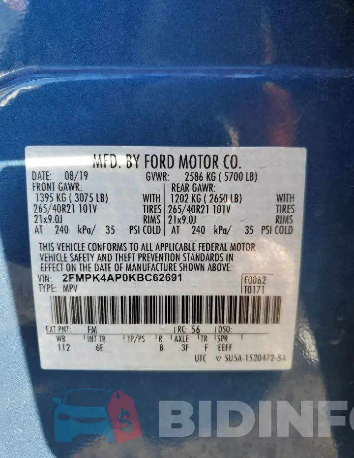 2FMPK4AP0KBC62691 Photo# 12