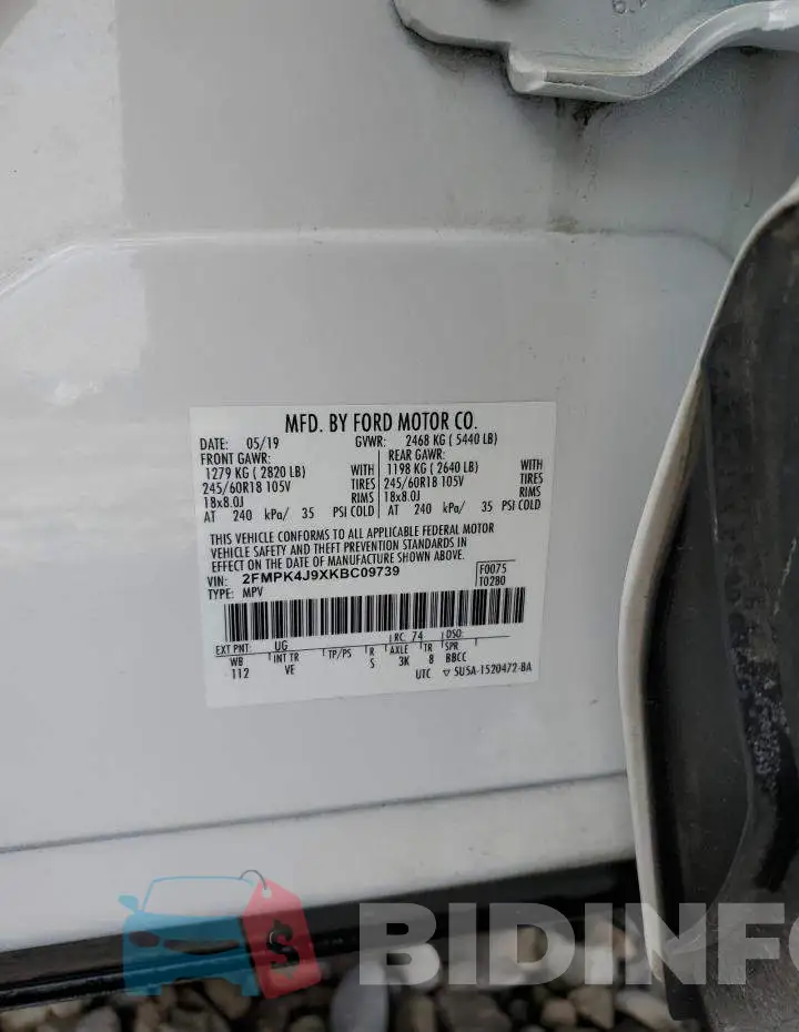 2FMPK4J9XKBC09739 Photo# 14
