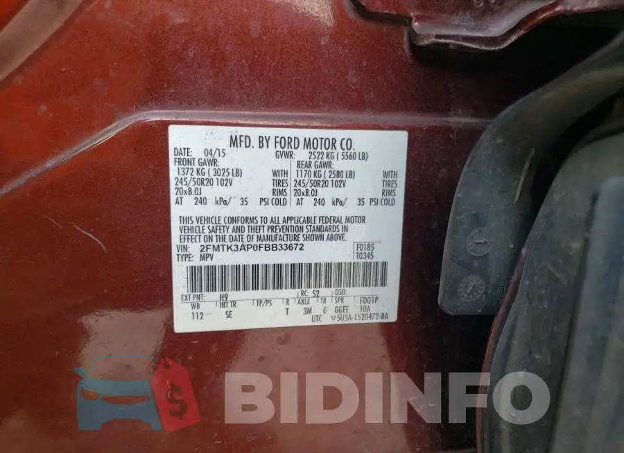 2FMTK3AP0FBB33672 Photo# 13