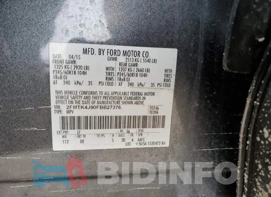 2FMTK4J90FBB27376 Photo# 13