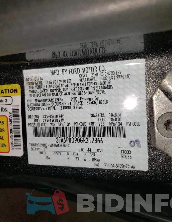 3FA6P0D90GR312866 Photo# 12