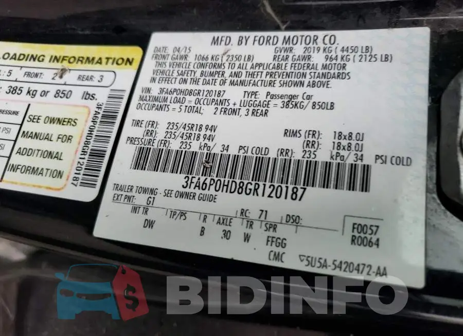 3FA6P0HD8GR120187 Photo# 13