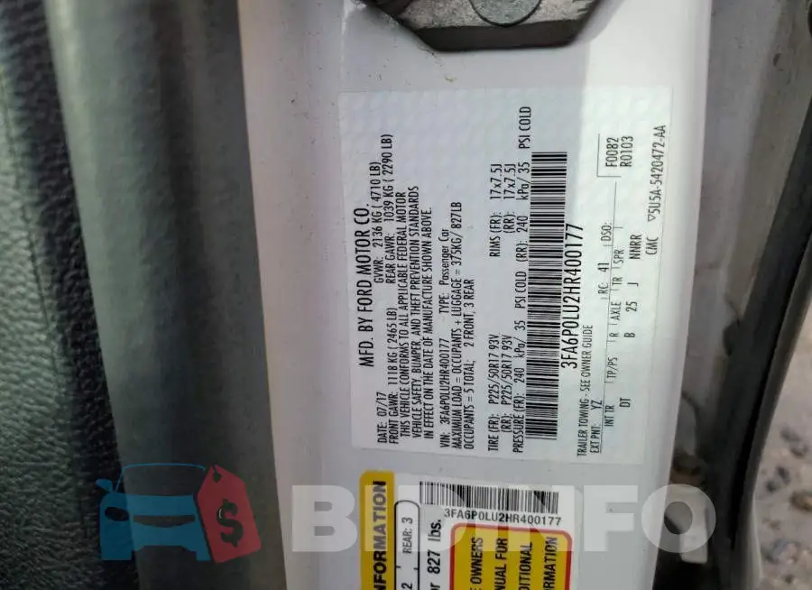3FA6P0LU2HR400177 Photo# 12