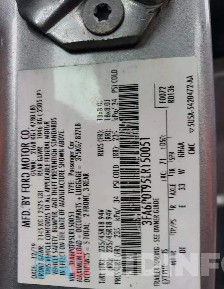 3FA6P0T95LR150051 Photo# 12