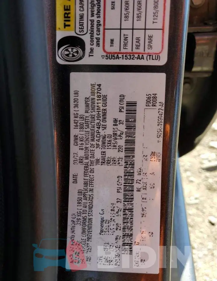 3FADP4BJ9HM118704 Photo# 10