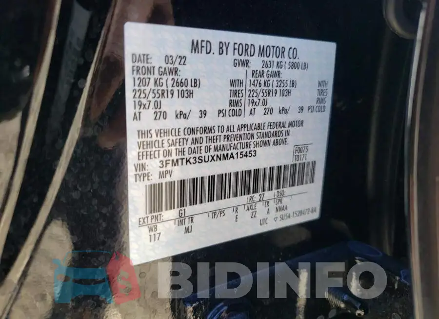 3FMTK3SUXNMA15453 Photo# 13