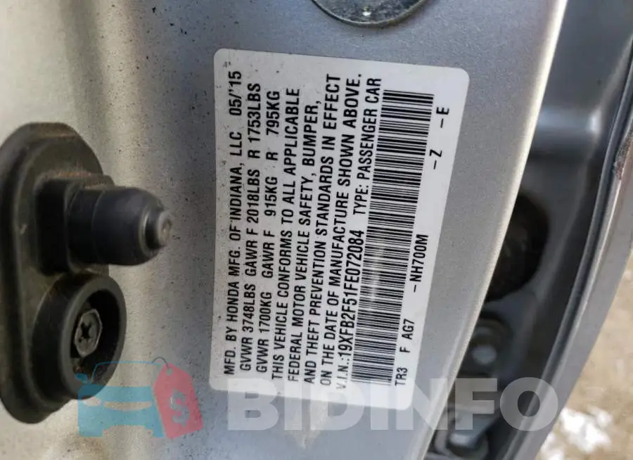 19XFB2F51FE072084 Photo# 12
