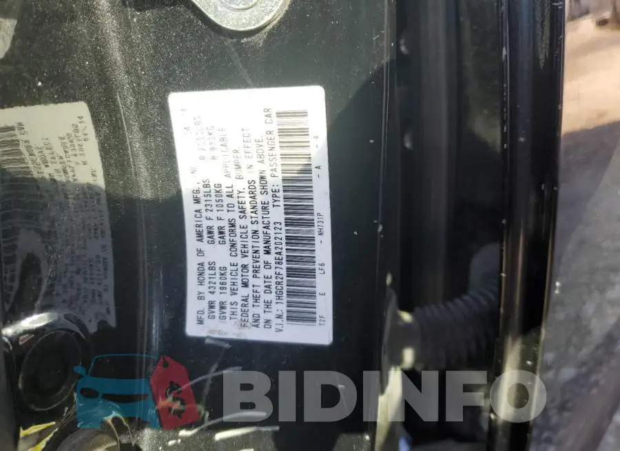 1HGCR2F78EA202123 Photo# 12