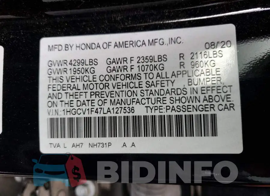 1HGCV1F47LA127536 Photo# 10