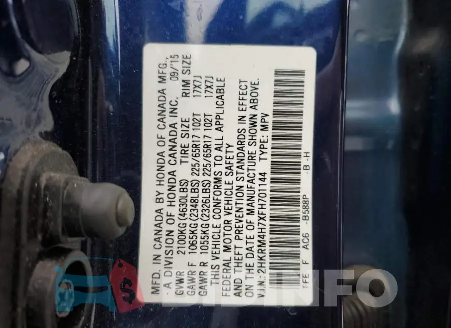2HKRM4H7XFH701144 Photo# 13