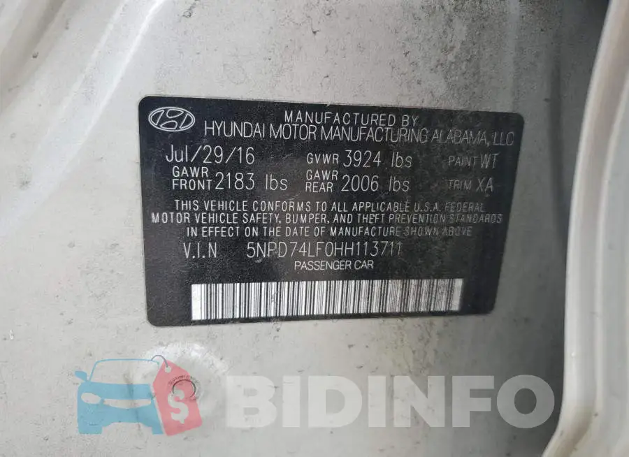 5NPD74LF0HH113711 Photo# 12